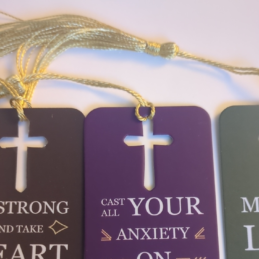 Christian Inspirational Bookmark Set with Tassels Set Of 3 - Picture 5 of 5